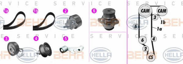 Behr-Hella 8MP 376 801-841 TIMING BELT KIT WITH WATER PUMP 8MP376801841