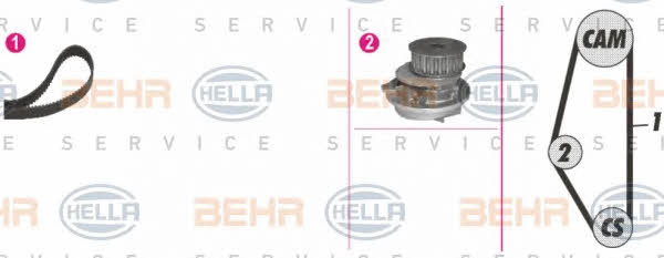 Behr-Hella 8MP 376 801-851 TIMING BELT KIT WITH WATER PUMP 8MP376801851
