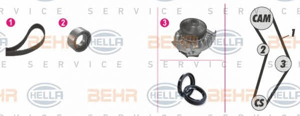 Behr-Hella 8MP 376 801-861 TIMING BELT KIT WITH WATER PUMP 8MP376801861
