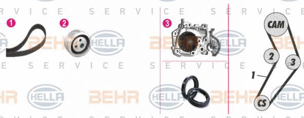 Behr-Hella 8MP 376 801-871 TIMING BELT KIT WITH WATER PUMP 8MP376801871