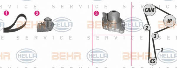 Behr-Hella 8MP 376 802-821 TIMING BELT KIT WITH WATER PUMP 8MP376802821