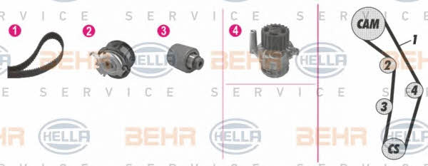 Behr-Hella 8MP 376 802-831 TIMING BELT KIT WITH WATER PUMP 8MP376802831