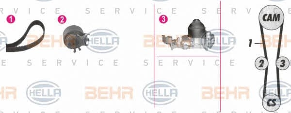 Behr-Hella 8MP 376 802-851 TIMING BELT KIT WITH WATER PUMP 8MP376802851