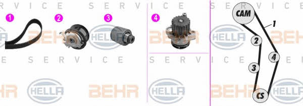 Behr-Hella 8MP 376 802-861 TIMING BELT KIT WITH WATER PUMP 8MP376802861