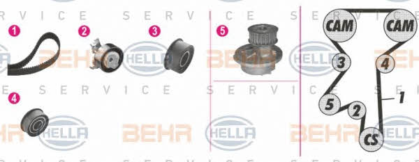 Behr-Hella 8MP 376 802-871 TIMING BELT KIT WITH WATER PUMP 8MP376802871