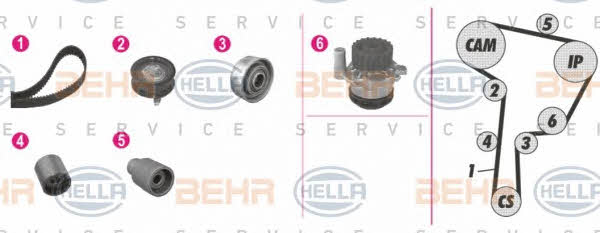 Behr-Hella 8MP 376 802-881 TIMING BELT KIT WITH WATER PUMP 8MP376802881