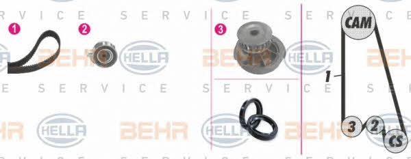 Behr-Hella 8MP 376 803-841 TIMING BELT KIT WITH WATER PUMP 8MP376803841