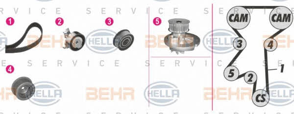 Behr-Hella 8MP 376 803-861 TIMING BELT KIT WITH WATER PUMP 8MP376803861