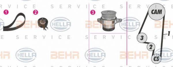 Behr-Hella 8MP 376 803-881 TIMING BELT KIT WITH WATER PUMP 8MP376803881