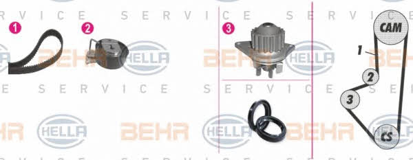 Behr-Hella 8MP 376 803-891 TIMING BELT KIT WITH WATER PUMP 8MP376803891