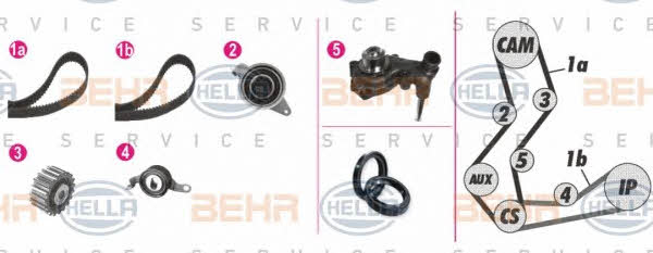 Behr-Hella 8MP 376 806-821 TIMING BELT KIT WITH WATER PUMP 8MP376806821