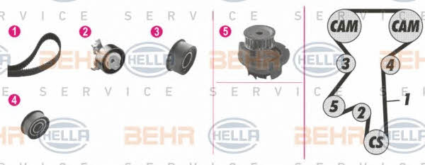 Behr-Hella 8MP 376 806-841 TIMING BELT KIT WITH WATER PUMP 8MP376806841