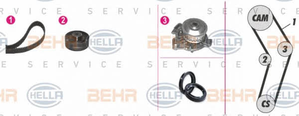 Behr-Hella 8MP 376 807-841 TIMING BELT KIT WITH WATER PUMP 8MP376807841