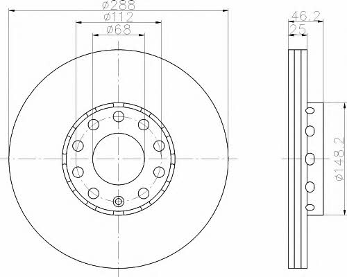 Hella-Pagid 8DD 355 102-821 Brake disc 8DD355102821