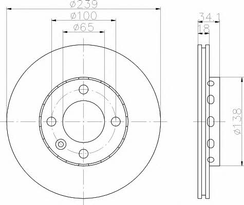 Hella-Pagid 8DD 355 104-211 Front brake disc ventilated 8DD355104211