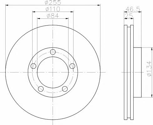 Hella-Pagid 8DD 355 105-181 Front brake disc ventilated 8DD355105181