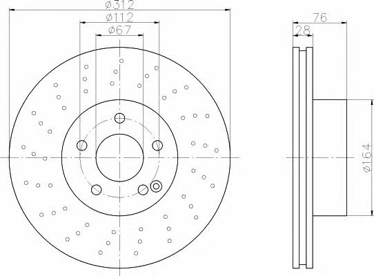 Hella-Pagid 8DD 355 106-871 Front brake disc ventilated 8DD355106871