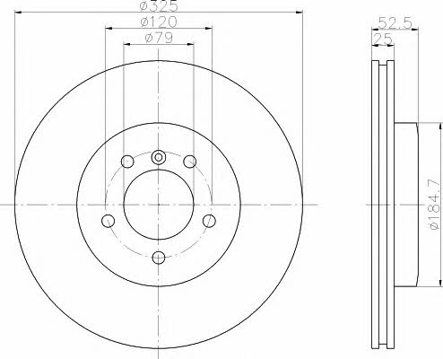 Hella-Pagid 8DD 355 107-661 Front brake disc ventilated 8DD355107661