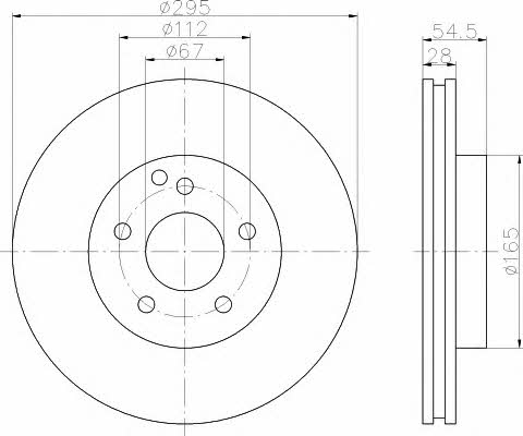 Hella-Pagid 8DD 355 108-781 Front brake disc ventilated 8DD355108781