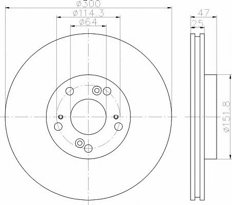 Hella-Pagid 8DD 355 112-151 Front brake disc ventilated 8DD355112151