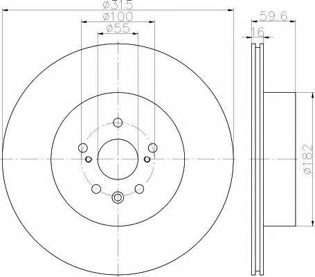 Hella-Pagid 8DD 355 114-811 Rear ventilated brake disc 8DD355114811