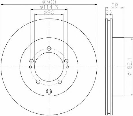 Hella-Pagid 8DD 355 114-911 Rear ventilated brake disc 8DD355114911