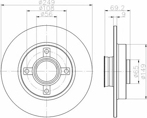 Hella-Pagid 8DD 355 116-431 Rear brake disc, non-ventilated 8DD355116431