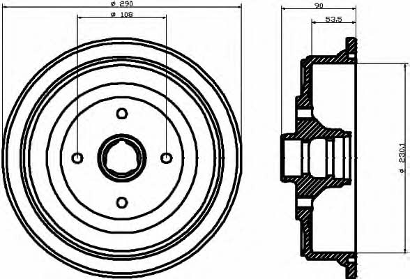Hella-Pagid 8DT 355 301-521 Rear brake drum 8DT355301521