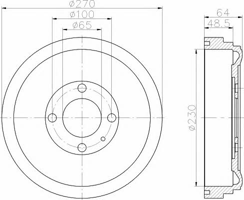 Hella-Pagid 8DT 355 301-691 Rear brake drum 8DT355301691