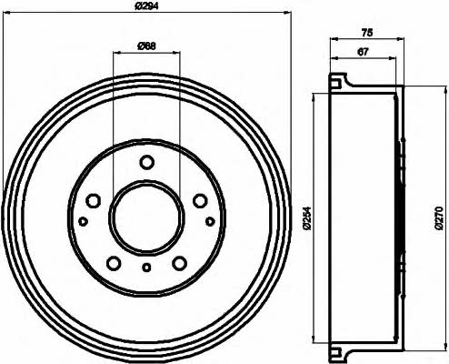 Hella-Pagid 8DT 355 302-121 Brake drum 8DT355302121