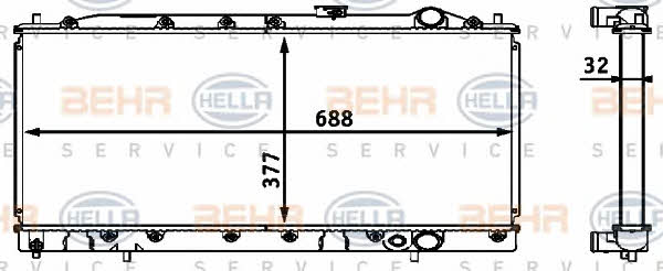 Behr-Hella 8MK 376 708-331 Radiator, engine cooling 8MK376708331