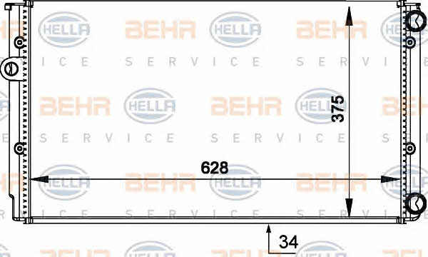 Behr-Hella 8MK 376 714-044 Radiator, engine cooling 8MK376714044