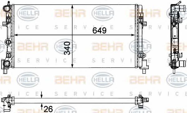 Behr-Hella 8MK 376 754-281 Radiator, engine cooling 8MK376754281