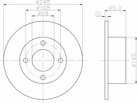 Hella-Pagid 8DD 355 102-441 Rear brake disc, non-ventilated 8DD355102441