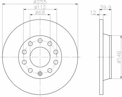 Hella-Pagid 8DD 355 107-551 Brake disc 8DD355107551