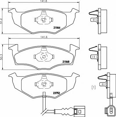 Hella-Pagid 8DB 355 009-801 Brake Pad Set, disc brake 8DB355009801