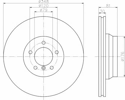 Hella-Pagid 8DD 355 109-981 Front brake disc ventilated 8DD355109981