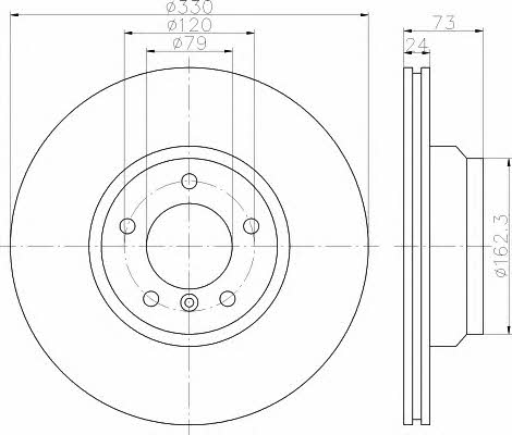 Hella-Pagid 8DD 355 111-941 Front brake disc ventilated 8DD355111941