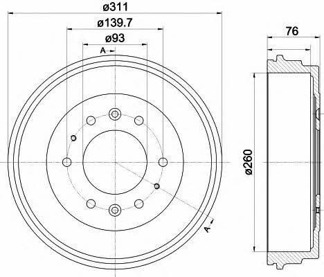 Hella-Pagid 8DT 355 301-841 Rear brake drum 8DT355301841