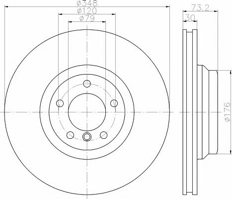 Hella-Pagid 8DD 355 113-531 Front brake disc ventilated 8DD355113531