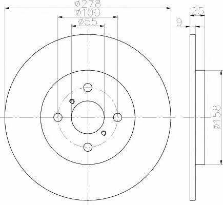 Hella-Pagid 8DD 355 114-051 Rear solid brake disc 8DD355114051 8DD355114051 Hella-Pagid Rear solid brake disc