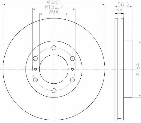 Hella-Pagid 8DD 355 114-581 Brake disc 8DD355114581