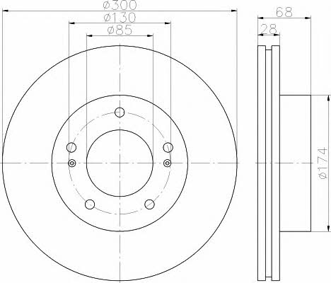 Hella-Pagid 8DD 355 116-461 Front brake disc ventilated 8DD355116461