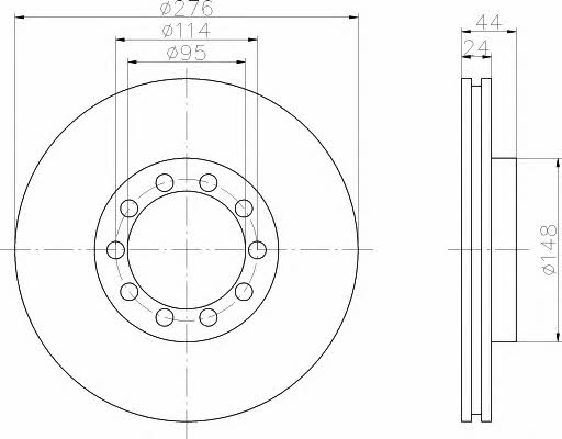 Hella-Pagid 8DD 355 117-571 Brake disc 8DD355117571