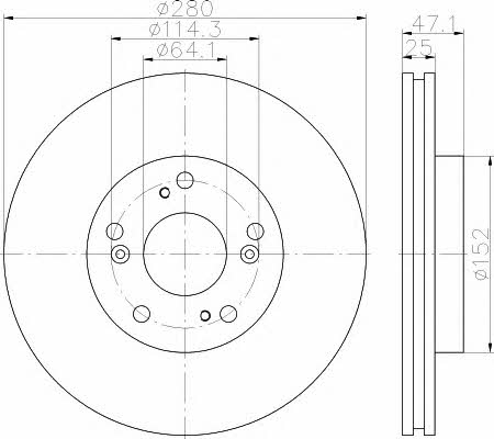Hella-Pagid 8DD 355 118-191 Front vented brake disc 8DD355118191 8DD355118191 Hella-Pagid Front vented brake disc