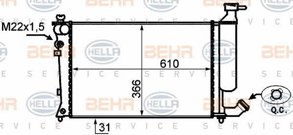 Behr-Hella 8MK 376 717-171 Radiator, engine cooling 8MK376717171