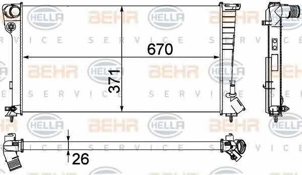 Behr-Hella 8MK 376 717-611 Radiator, engine cooling 8MK376717611