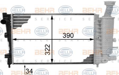Behr-Hella 8MK 376 718-301 Radiator, engine cooling 8MK376718301