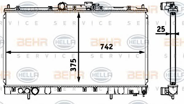 Engine cooling radiator Behr-Hella 8MK 376 718-511