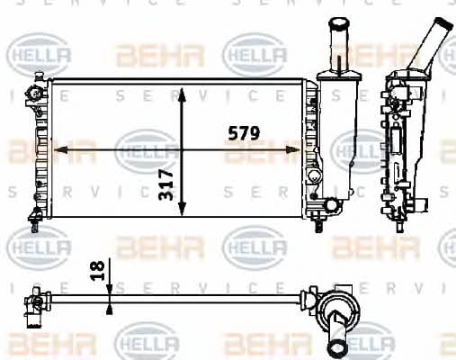 Behr-Hella 8MK 376 718-581 Radiator, engine cooling 8MK376718581